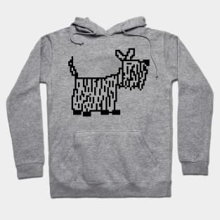 Cute Gray Dog Pixelart Hoodie